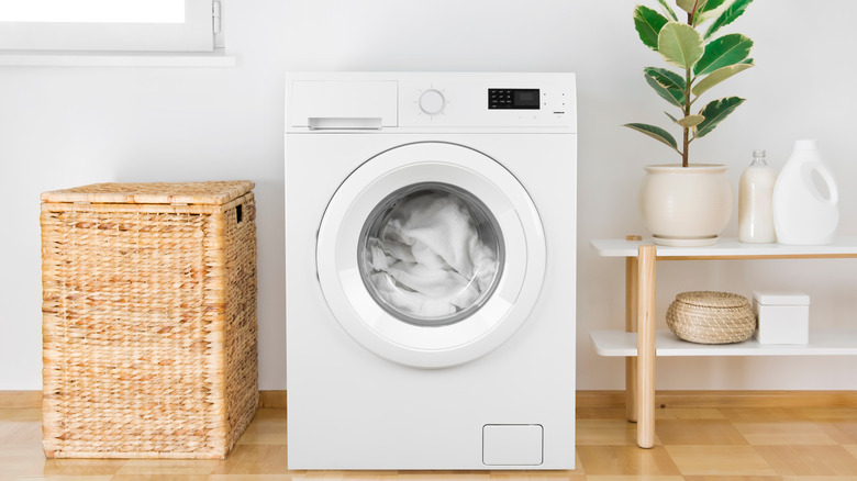 White minimalist washing machine