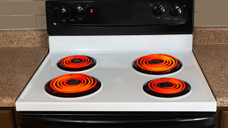 electric stove with all coils on heat