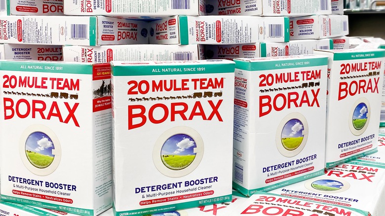 boxes of borax stacked