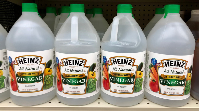 white vinegar on store shelf