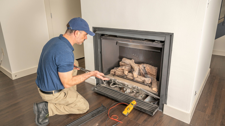 cleaning gas fireplace