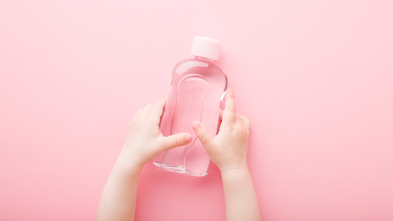 transparent plastic baby oil bottle