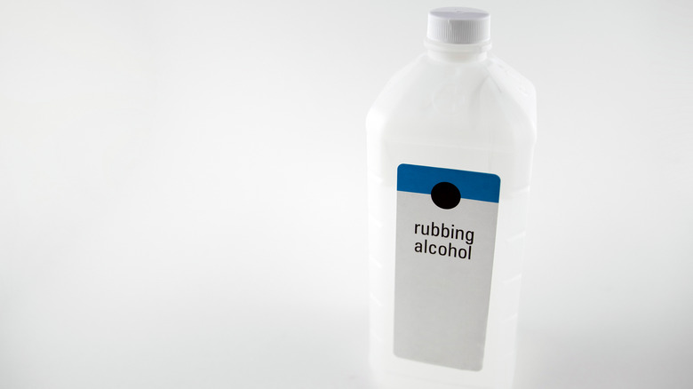 plastic bottle of rubbing alcohol