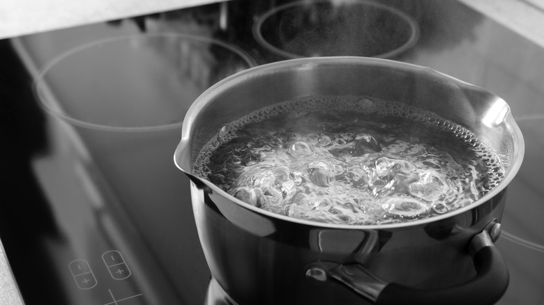 boiling water on stove 