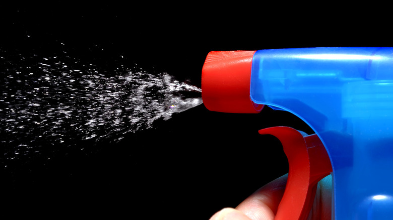 disinfectant cleaner spraying