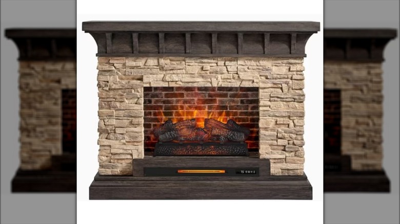 A quartz electric fireplace