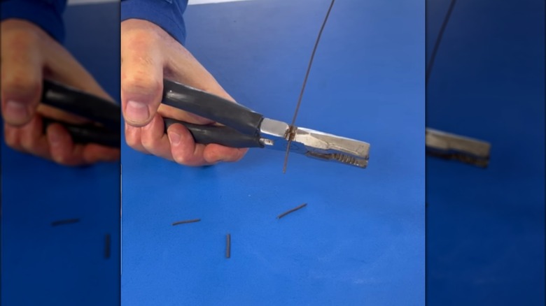cutting wires with pliers