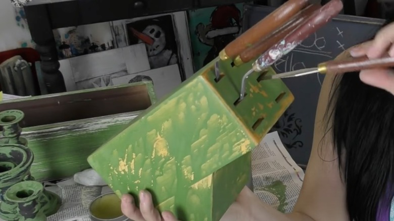 paint tools in knife block