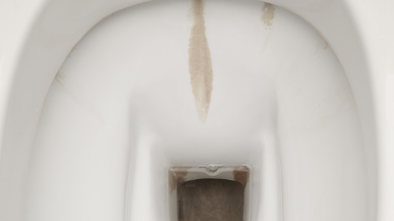 Gray streaks on toilet