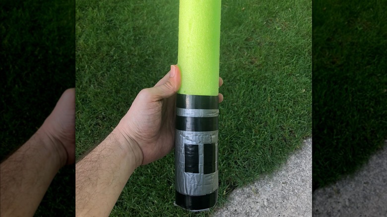 duct tape on pool noodle