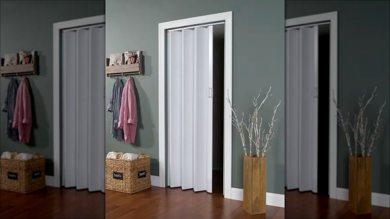 white accordion closet door