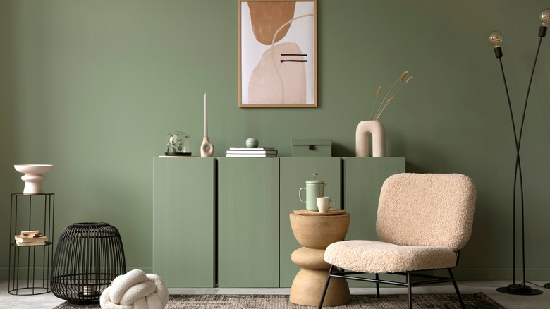 sage green living room