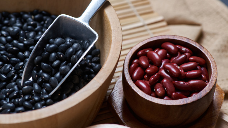 Black and red kidney beans