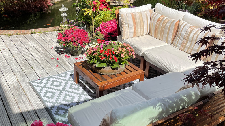 patio rug beneath table