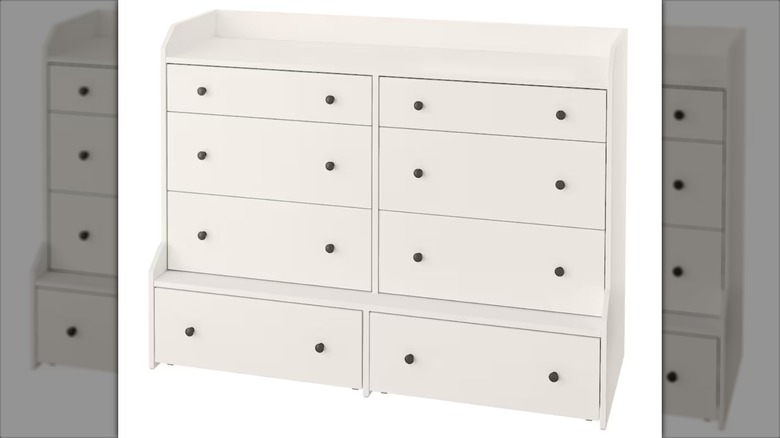 white dresser black knobs