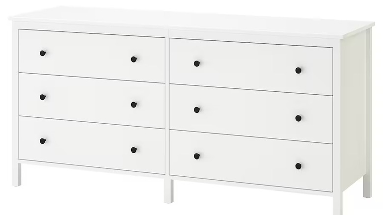 White dresser black knobs