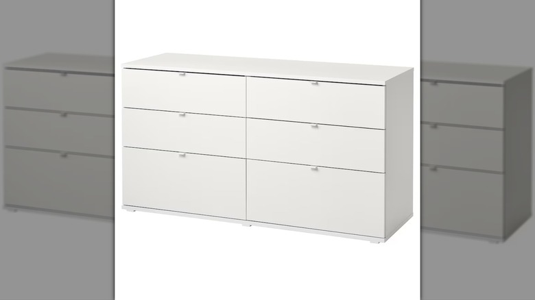 white dresser with six drawers 