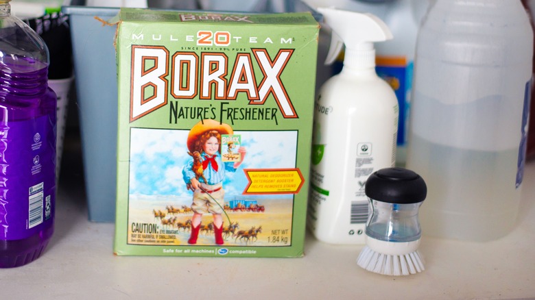 Box of Borax under kitchen sink