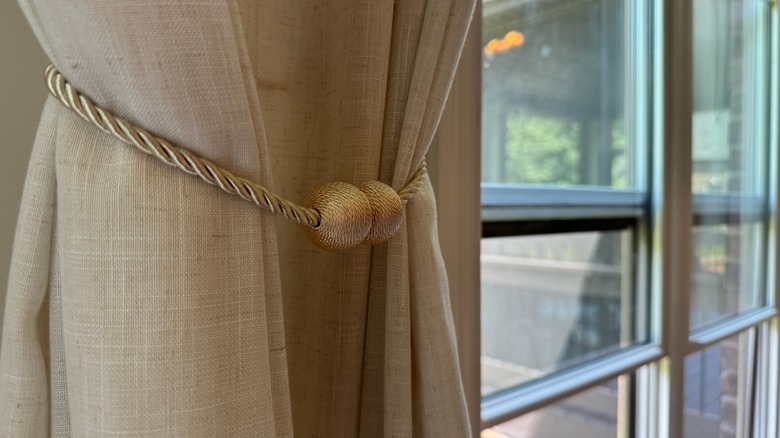 rope tie back curtains