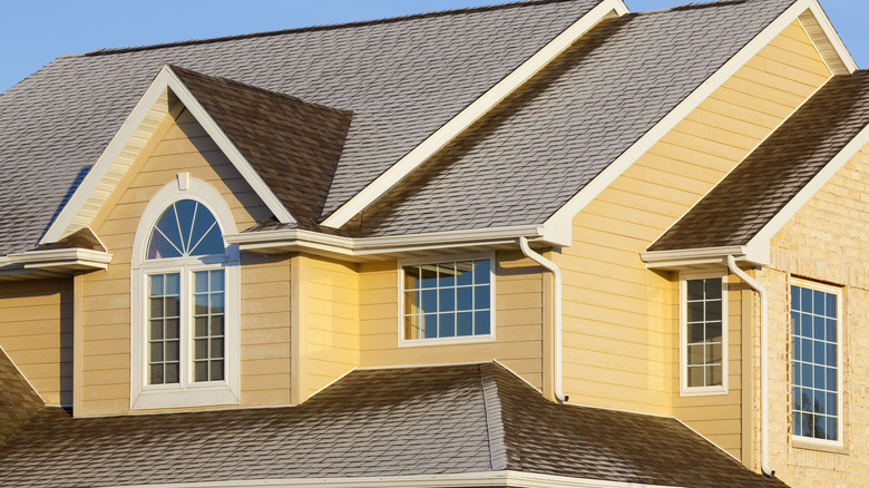 Yellow painted house exterior