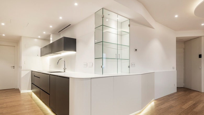 Glass kitchen cabinet