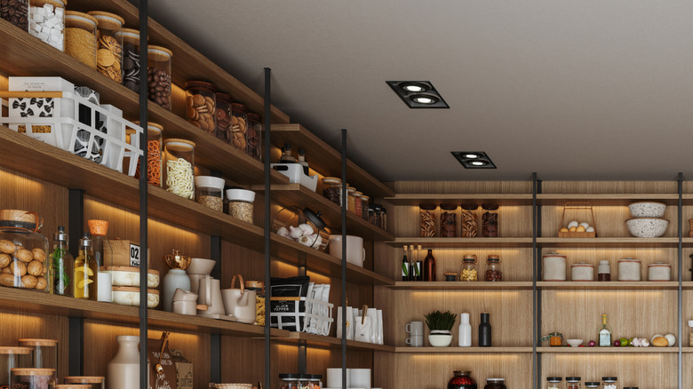 Butler's pantry with overhead lighting