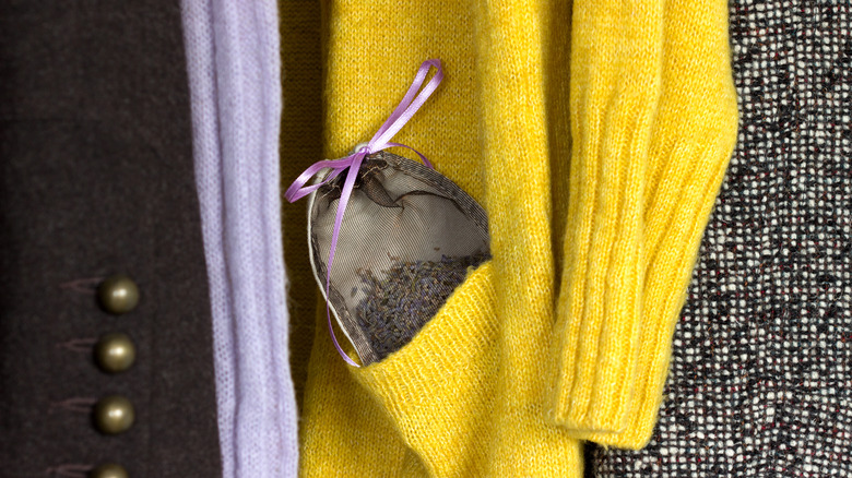 lavender sachet in sweater pocket