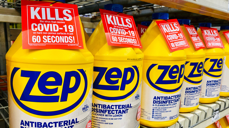 Zep cleaner on shelf