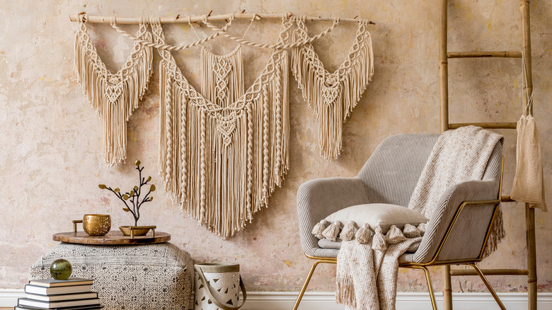 macrame hanging on a wall