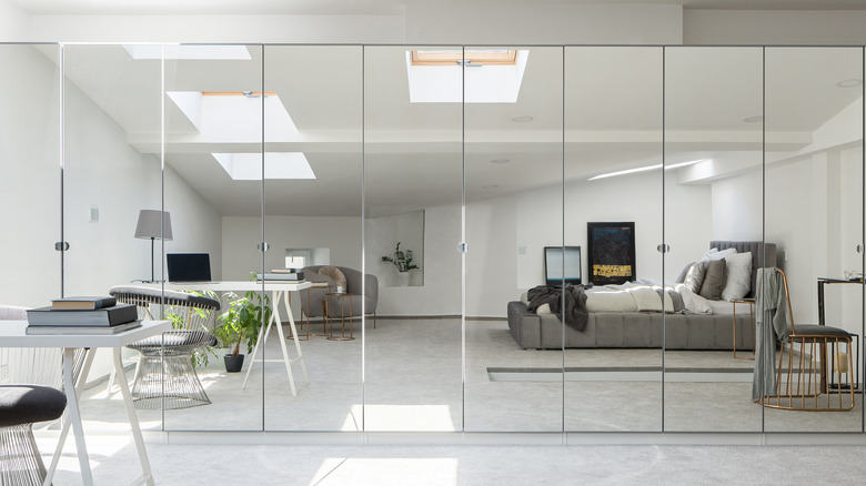 mirrored walls in a home