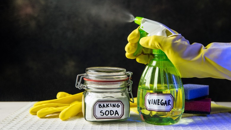 white vinegar and baking soda