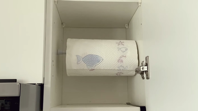 paper towel roll cabinet tension rod