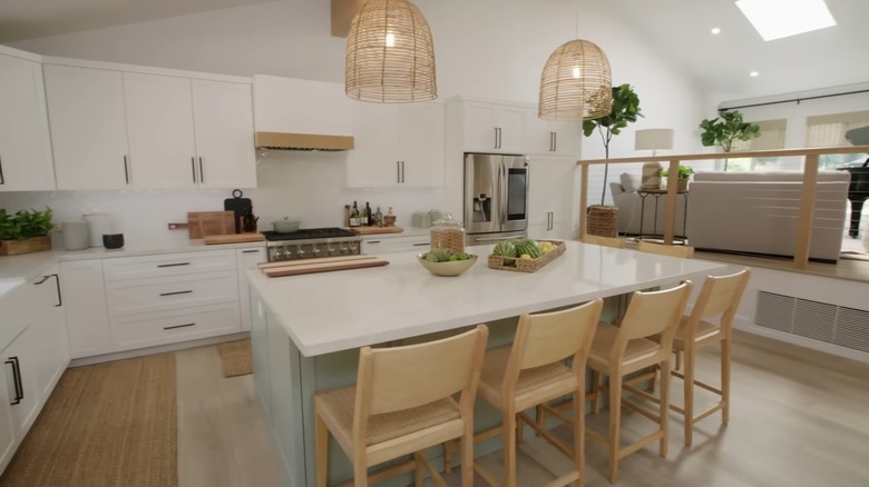 sage green kitchen island