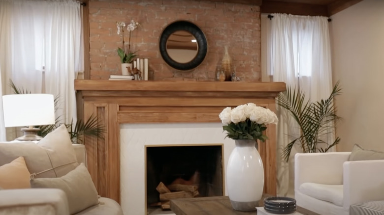 living room with fireplace