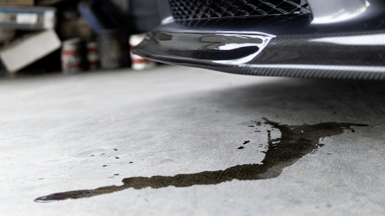 Oil stain on garage floor