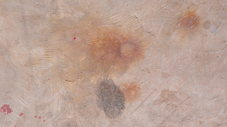 Rusty stain on garage floor