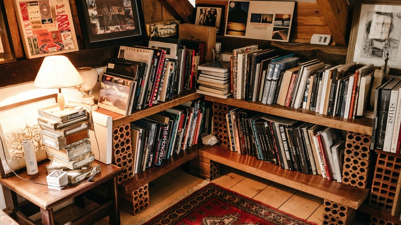 open shelves full of books