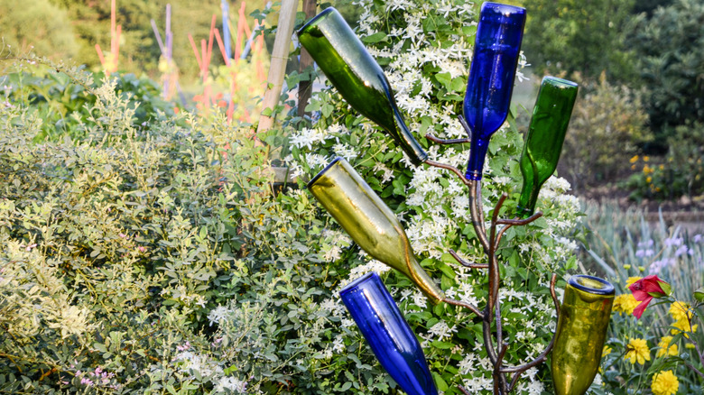 Wine bottle sculpture tree