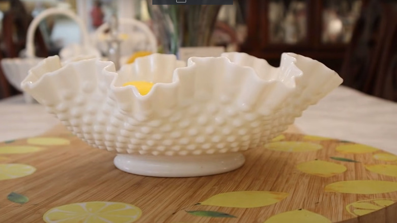 white hobnail bowl