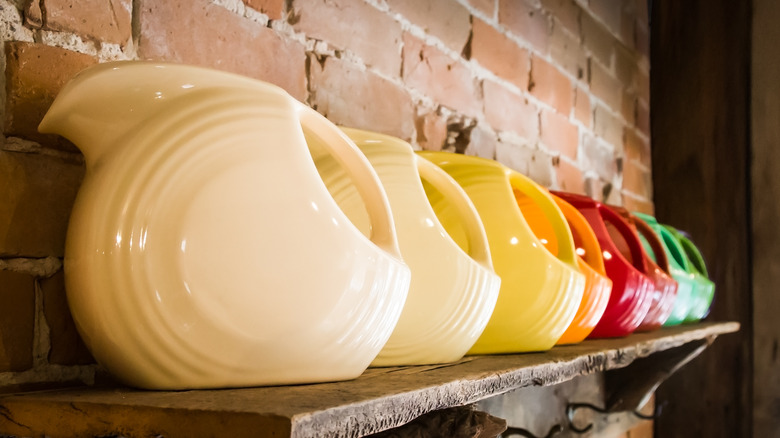 colorful fiestaware pitchers