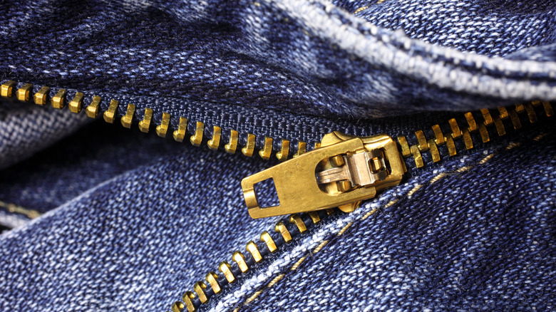 open zipper on jeans