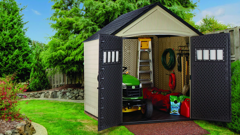 Open Rubbermaid storage shed