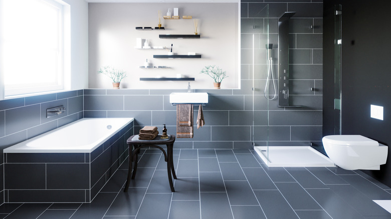 all tile bathroom