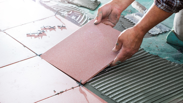 installing tile flooring