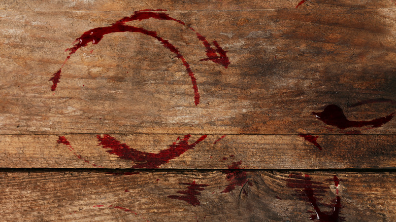 Wine stain on wood counter