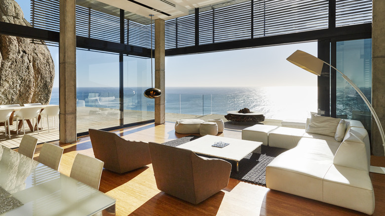 Beach home with large windows