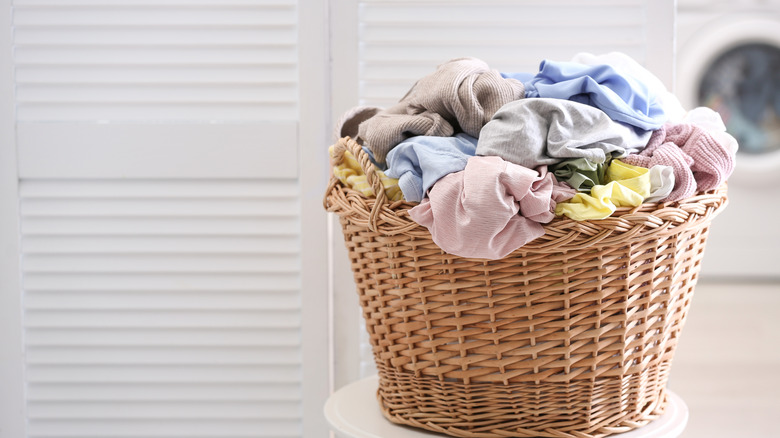 Pile of laundry in basket