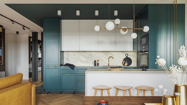 stylish light fixture in kitchen 