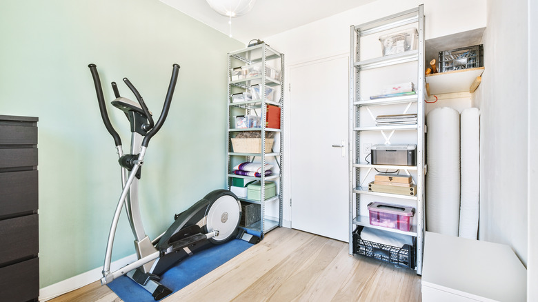 Home gym with proper storage