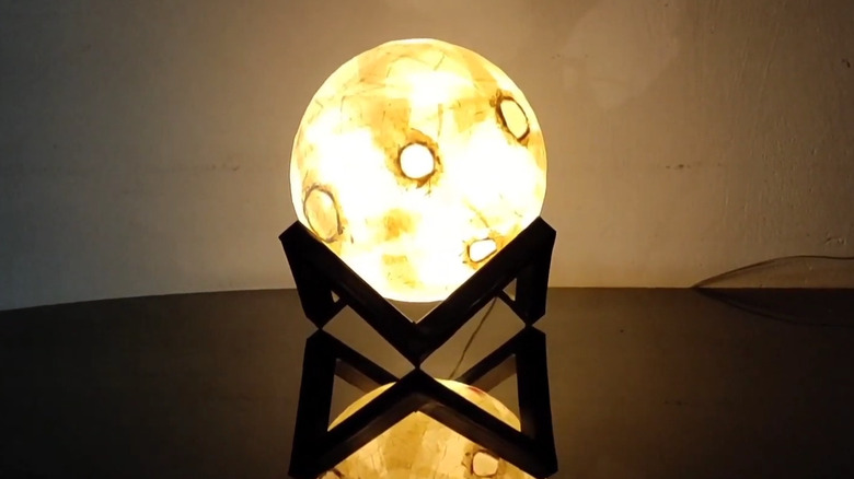 A moon lamp with craters